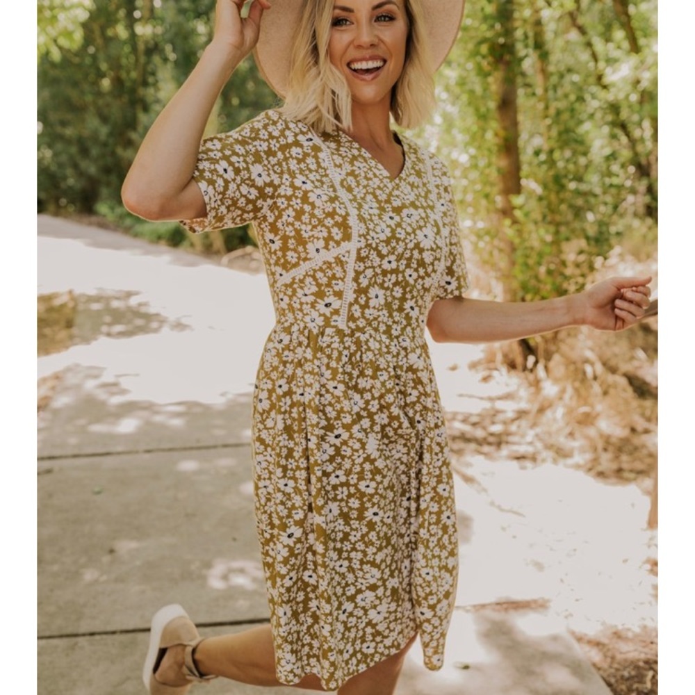 Roolee floral lace detail dress